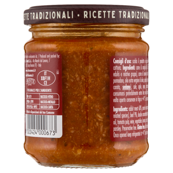 i toscanacci Ragù di Coniglio con Funghi Porcini 180 g