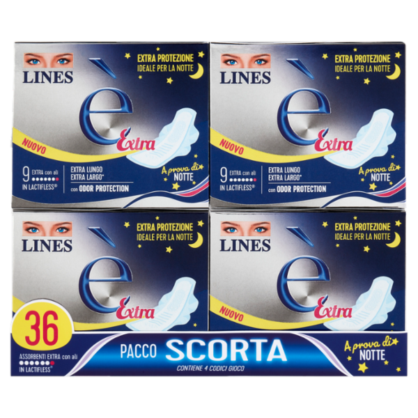 Lines è Extra Assorbenti Extra con ali 4 x 9 pz