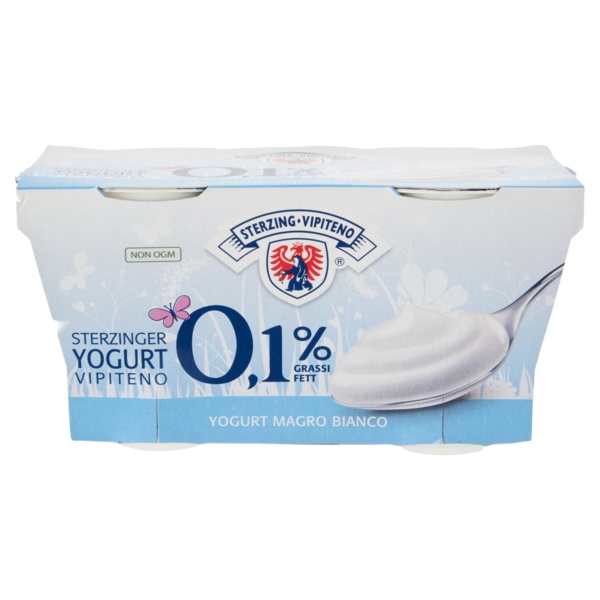 Sterzing Vipiteno 0,1% Grassi Yogurt Magro Bianco 2 x 125 g