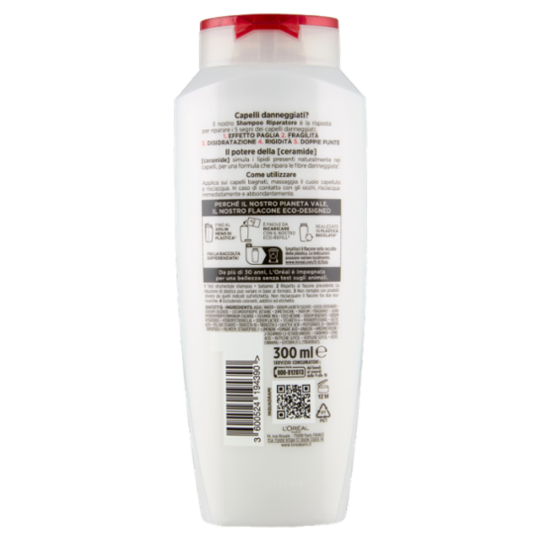 Elvive Total Repair 5 Shampoo Riparatore, per Capelli Danneggiati, 300 ml