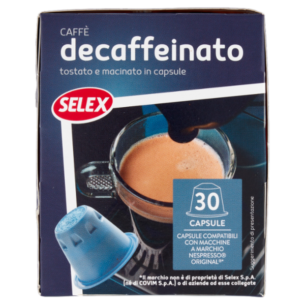Selex Caffé in Capsule Decaffeinato Compatibili Nespresso 30 pezzi