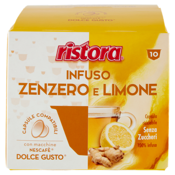 ristora Infuso Zenzero e Limone Capsule compatibili con macchine Nescafè Dolce Gusto 10 x 2,5 g