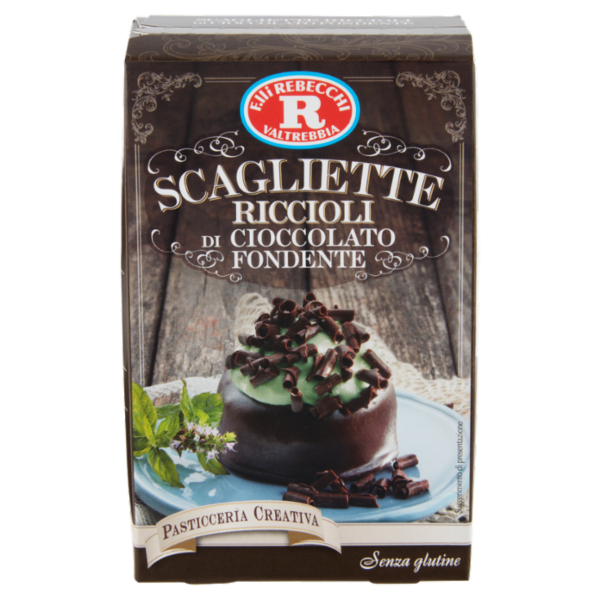 F.lli Rebecchi Valtrebbia Pasticceria Creativa Scagliette Riccioli di Cioccolato Fondente 50 g
