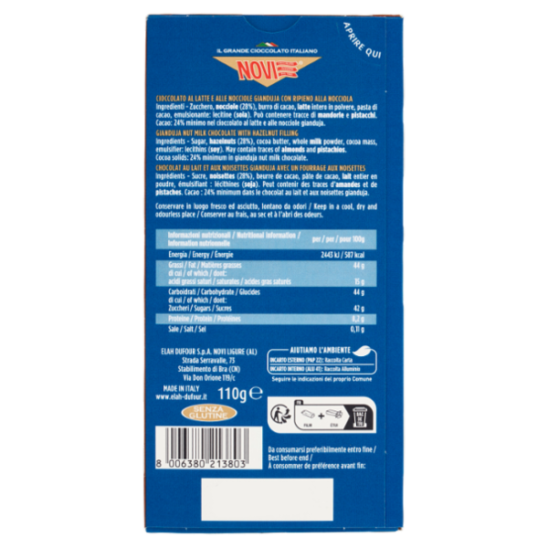 Novi Cuadro Classico Tavoletta Cremino 110 g