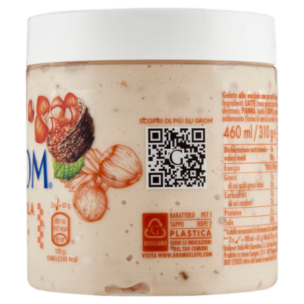 Grom Nocciola con Nocciole Italiane 310 g