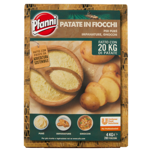 Pfanni Patate in Fiocchi per Purè, Impanature, Gnocchi 4 Kg