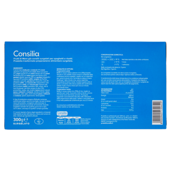 Consilia Sugo Pronto allo Scoglio con Pomodoro Surgelato 300 g