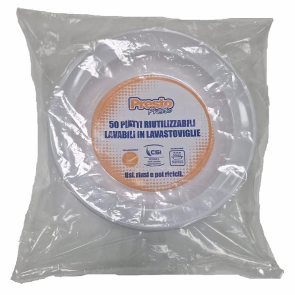 Presto Piatti Fondi Riutilizzabili 50 pz