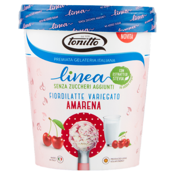 tonitto linea Senza Zuccheri Aggiunti Fiordilatte Variegato Amarena 250 g