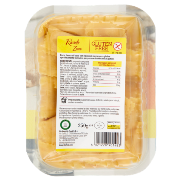 de Angelis Gluten Free Ravioli Zucca 250 g