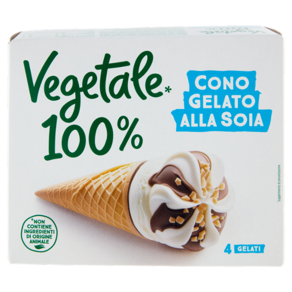 Vegetale 100% 4 Coni di Gelato alla Soia 300 g