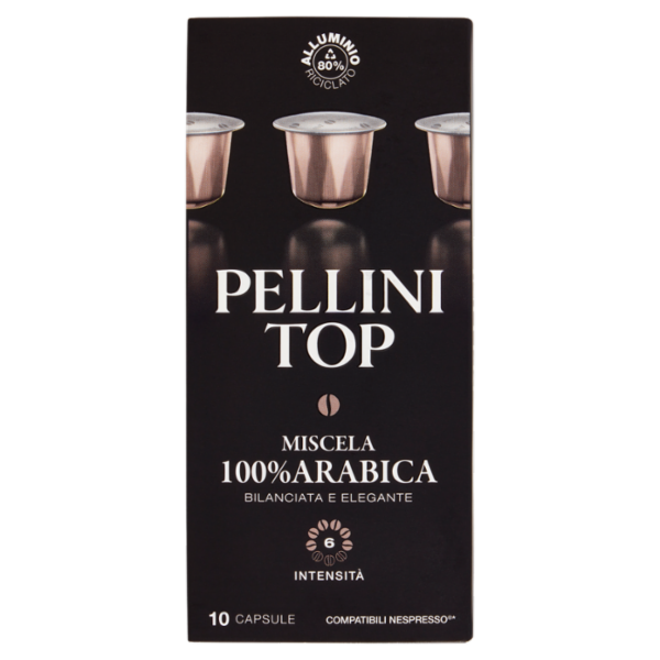 Pellini Top Miscela 100% Arabica Compatibili Nespresso* 10 Capsule 55 g