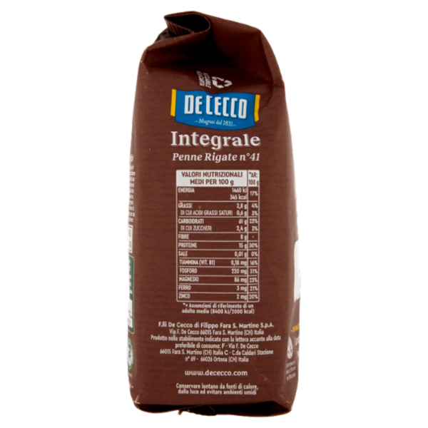 De Cecco Integrale Penne Rigate n° 41 500 g