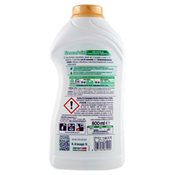 Spuma di Sciampagna Fresco Pulito Bucato Classico 800 ml