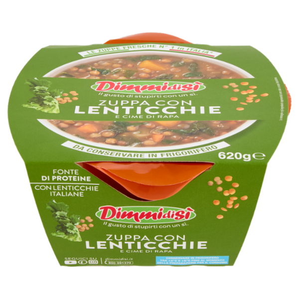 DimmidiSì Zuppa con Lenticchie e Cime di Rapa 620 g