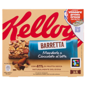 Kellogg's Barretta Mandorle e Cioccolato Al Latte 4 x 32 g