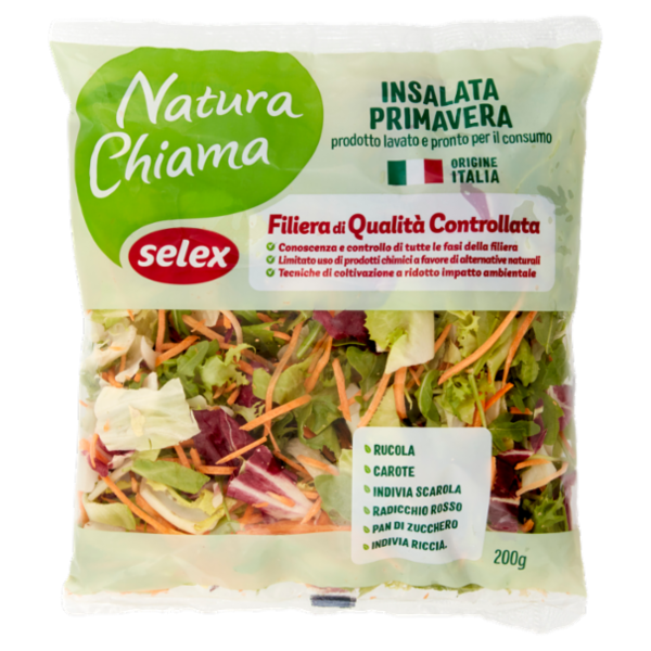 Selex Natura Chiama Insalata Primavera Lavata e Pronta per il Consumo 200 g