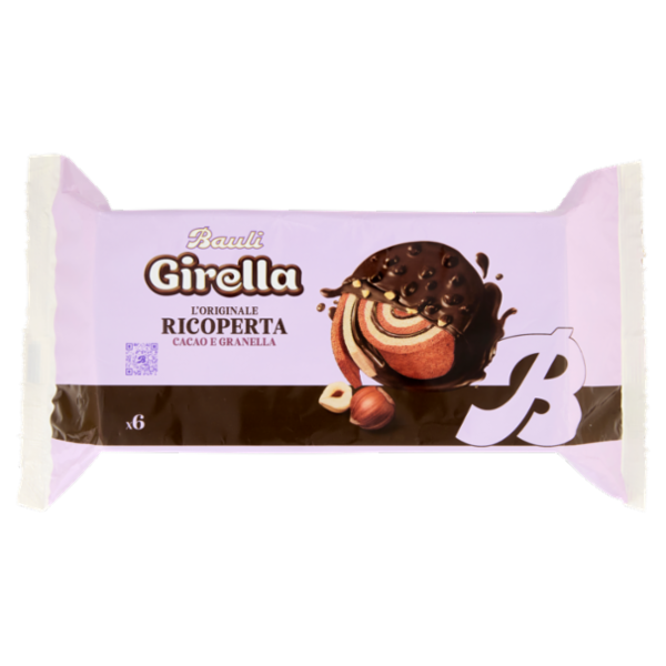 Bauli Girella l'Originale Ricoperta Cacao e Granella 6 x 40 g