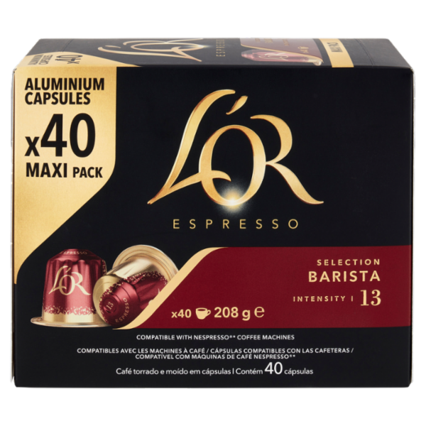 L'Or Espresso Barista 13- 40 Capsule Caffè Compatibili con Macchine Nespresso*® Original 208g