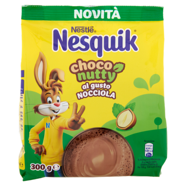 NESQUIK Choconutty gusto Nocciola Preparato per Bevanda con Cacao Solubile Sacchetto 300g