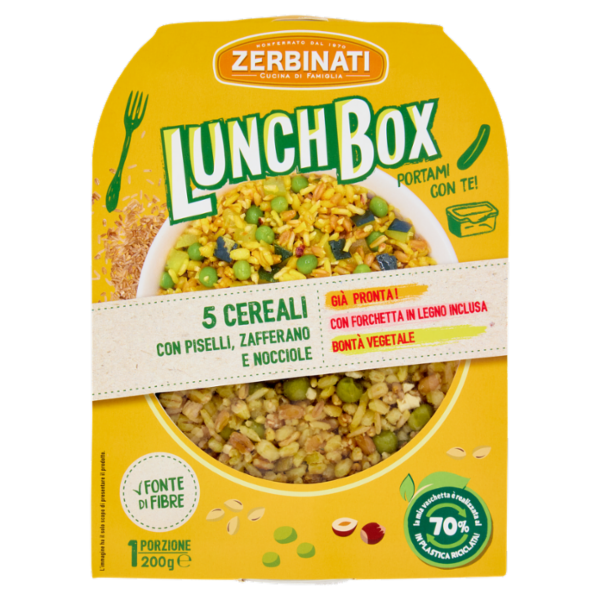 Zerbinati LunchBox 5 Cereali con Piselli, Zafferano e Nocciole 200 g
