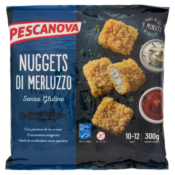 Pescanova Nuggets di Merluzzo impanati e surgelati 300 g
