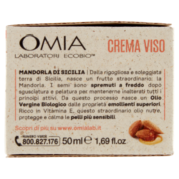 Omia Laboratori Ecobio Crema Viso Pelli Sensibili mandorla di Sicilia 50 ml