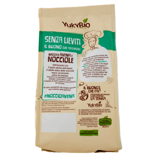 YukyBio Senza Lieviti Biscotti Avena e Nocciole 200 g