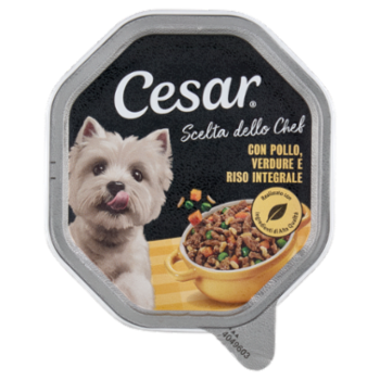Cesar Cibo Umido Cane In Vaschetta Scelta Dello Chef Pollo Riso Verdure 150g