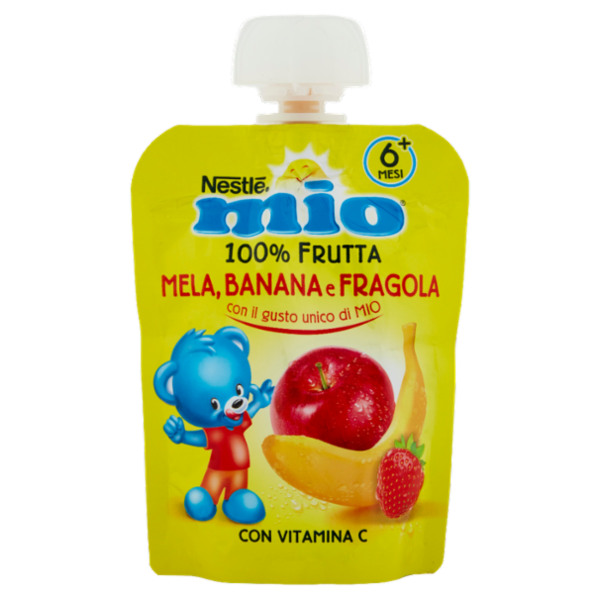 NESTLÉ MIO Merenda da spremere Mela, Banana e Fragola pouch 90 g
