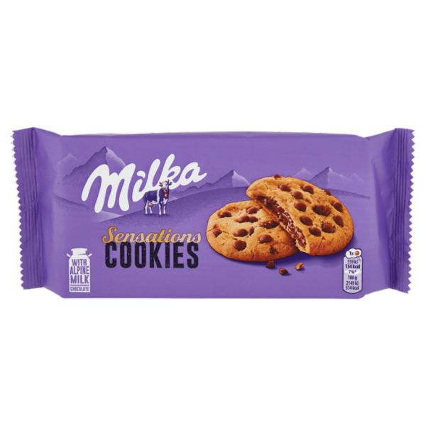 Milka Cookies Sensation, cookies ripieni di cioccolato al latte Milka - 156g
