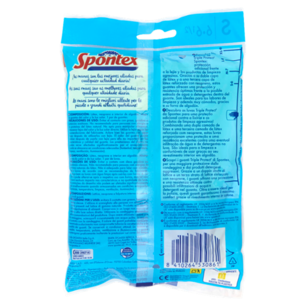 Spontex Triple Protect' Guanti Taglia S 1 paio