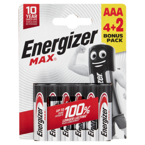 Energizer Max AAA Alkaline 4+2 pz