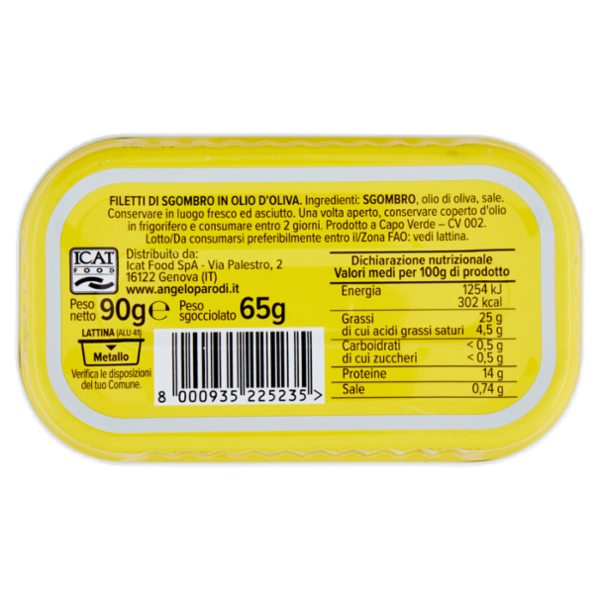 Angelo Parodi Filetti di Sgombro in Olio d'Oliva 90 g