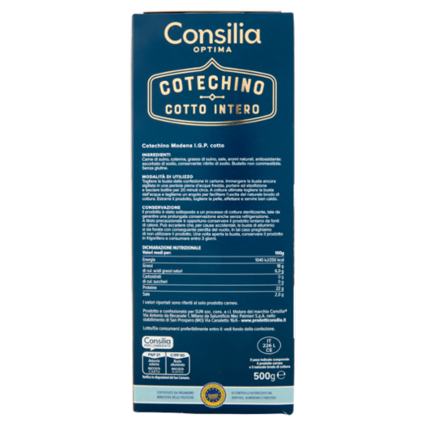 Consilia Optima Cotechino Cotto I.G.P. 500 g