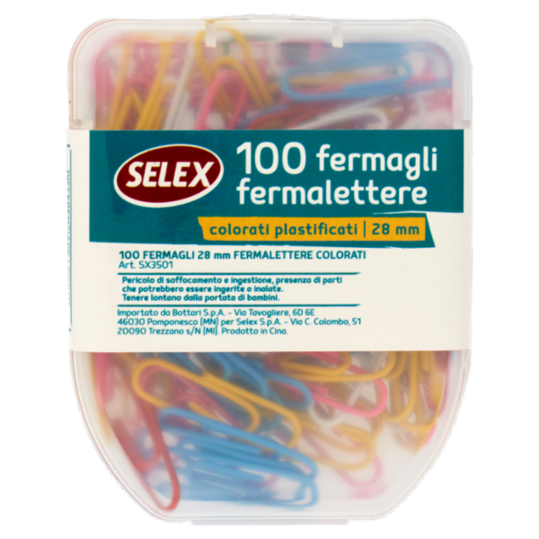 Selex Fermagli Colorati 28 mm 100 pezzi