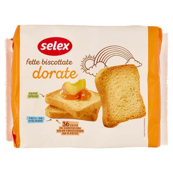 Selex Fette Biscottate Classiche in Confezioni Salvafreschezza 9x4 fette 320 g