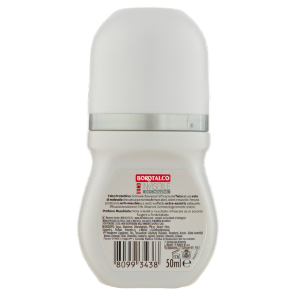 Borotalco Uomo Invisibile Profumo Muschiato Deo Roll On 50 ml