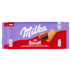 Milka Lotus Biscoff, Tavoletta Di Cioccolato Al Latte 100% Alpino - 90g