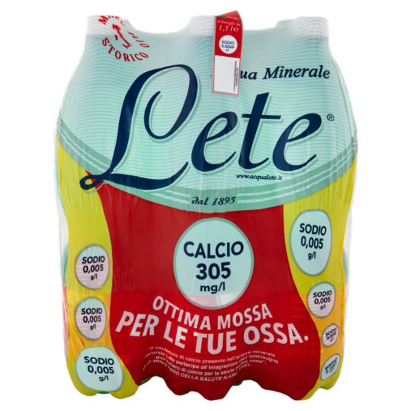 Lete Acqua Minerale Effervescente Naturale 6 x 1,5 l