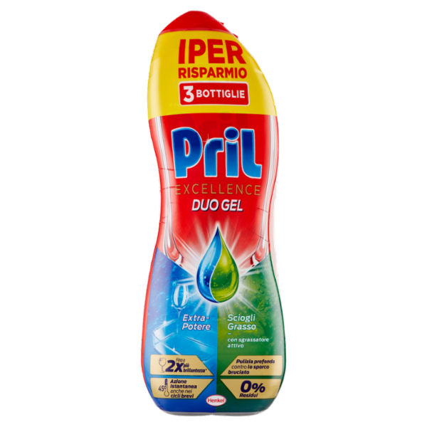 PRIL Excellence Duo Gel Sciogli Grasso 3x600ml
