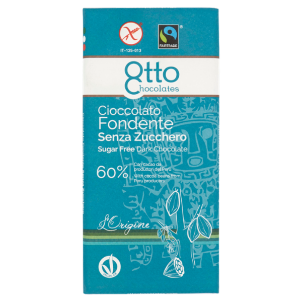 Otto Chocolates Cioccolato Fondente Senza Zucchero 60% 100 g