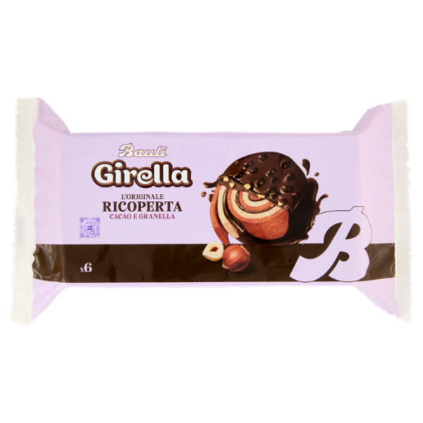 Bauli Girella l'Originale Ricoperta Cacao e Granella 6 x 40 g