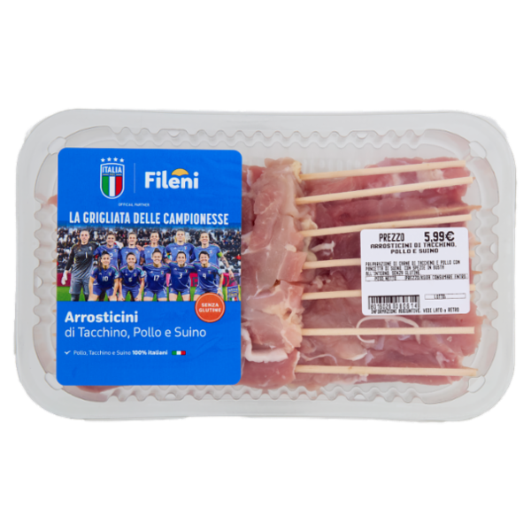 Fileni Arrosticini di Tacchino, Pollo e Suino 0,340 kg