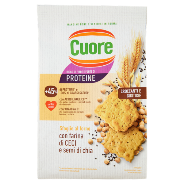 Cuore Sfoglie al forno con Farina di Ceci e Semi di Chia 170 g