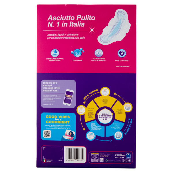 Lines Seta ultra Assorbenti Lunghi con Ali 66 pz