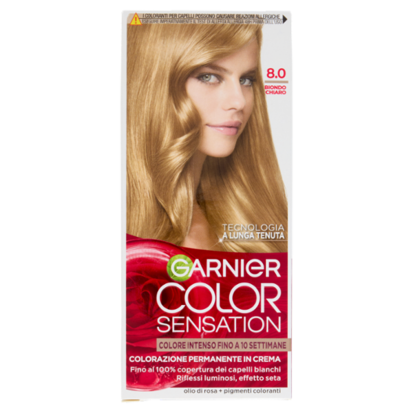 Garnier Color Sensation Colorazione Permanente in Crema 8.0 Biondo Chiaro