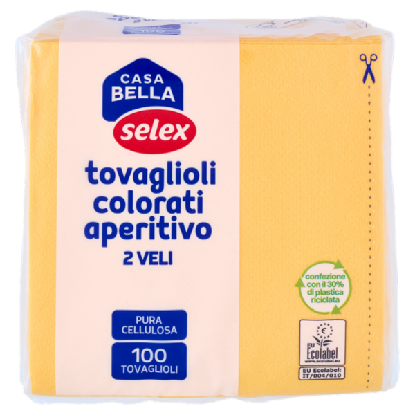 Selex Casa Bella Tovaglioli 2 Veli 25x25 cm Giallo 100 pezzi