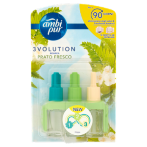 Ambi Pur Profumatore Per Ambienti 3Volution, Deodorante, Prato Fresco, Ricarica 20ml