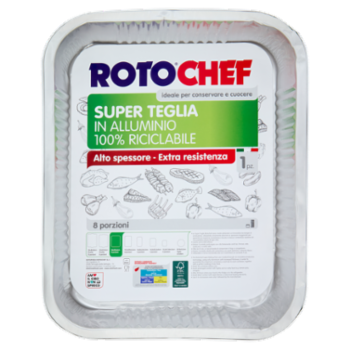 Rotochef Super Teglia In Alluminio 100% Riciclabile 8 Porzioni 1 Pz